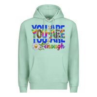Seafoam you are enough with daisies Premium Hoodie - texasbilliewilder