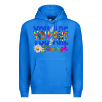 True Royal you are enough with daisies Premium Hoodie - texasbilliewilder