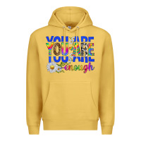 Antique Gold you are enough with daisies Premium Hoodie - texasbilliewilder