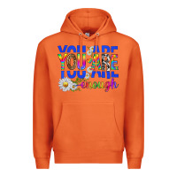 Carrot you are enough with daisies Premium Hoodie - texasbilliewilder