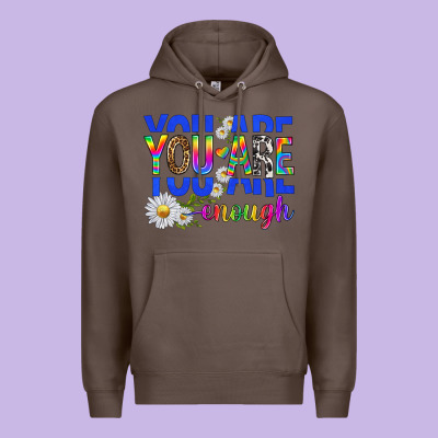 You Are Enough With Daisies Premium Hoodie Designed By Texasbilliewilder