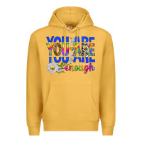 Mustard you are enough with daisies Premium Hoodie - texasbilliewilder