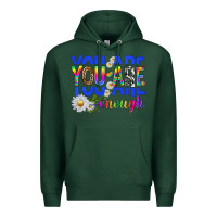 Sports Green you are enough with daisies Premium Hoodie - texasbilliewilder