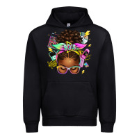 Black 90s afro messy bun Urban Hoodie - texasbilliewilder