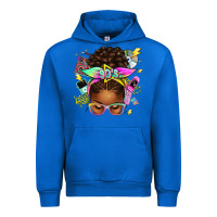 Cobalt 90s afro messy bun Urban Hoodie - texasbilliewilder