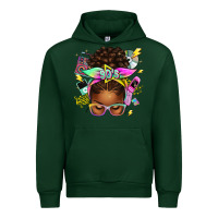 Forest Green 90s afro messy bun Urban Hoodie - texasbilliewilder