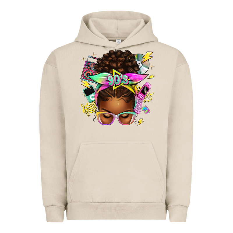 90s Afro Messy Bun Urban Hoodie by texasbilliewilder | Teevron