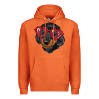Carrot Dachshund with love glasses Premium Hoodie - RanaPortraitStore