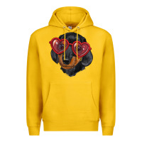 Lemon Dachshund with love glasses Premium Hoodie - RanaPortraitStore