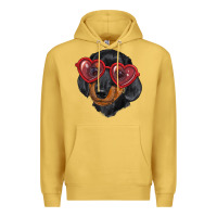 Antique Gold Dachshund with love glasses Premium Hoodie - RanaPortraitStore