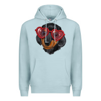 Dachshund With Love Glasses Premium Hoodie | Teevron