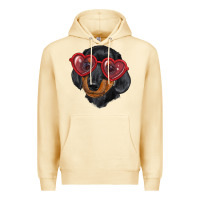 Pina Colada Dachshund with love glasses Premium Hoodie - RanaPortraitStore