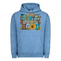 Pigment Pebble Blue a little country a little hood Urban Hoodie - texasbilliewilder
