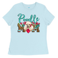 Baby Blue poodle mom Ladies Tee - Artiststas