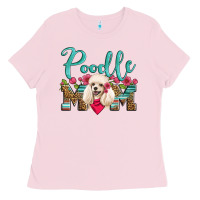 Bubblegum Pink poodle mom Ladies Tee - Artiststas