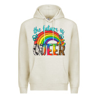 Oatmeal Heather the future is queer Premium Hoodie - texasbilliewilder