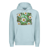 Blue Mist Daisy leopard Premium Hoodie - RanaPortraitStore