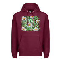 Burgundy Daisy leopard Premium Hoodie - RanaPortraitStore