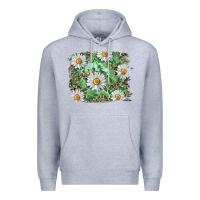 Heather Grey Daisy leopard Premium Hoodie - RanaPortraitStore