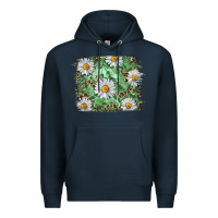 Navy Daisy leopard Premium Hoodie - RanaPortraitStore