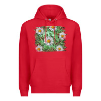 Red Daisy leopard Premium Hoodie - RanaPortraitStore