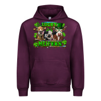 Mauve Wine St Patricks Day Lucky Heifers Urban Hoodie - RanaPortraitStore