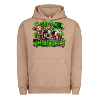 Pigment Burro St Patricks Day Lucky Heifers Urban Hoodie - RanaPortraitStore