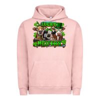 Pigment Salmon St Patricks Day Lucky Heifers Urban Hoodie - RanaPortraitStore