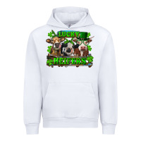 White St Patricks Day Lucky Heifers Urban Hoodie - RanaPortraitStore