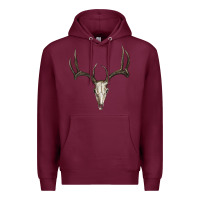 Burgundy Deer Skull Premium Hoodie - RanaPortraitStore