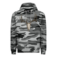 Slate Camo Deer Skull Premium Hoodie - RanaPortraitStore