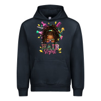Navy afro locs hair stylist messy bun tbw Urban Hoodie - texasbilliewilder