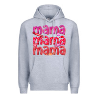 Heather Grey mama mama mama valentines day Premium Hoodie - texasbilliewilder