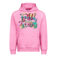Fuchsia Pink faith over fear Urban Hoodie - Zillion Design Studio
