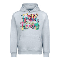 Heather Grey faith over fear Urban Hoodie - Zillion Design Studio
