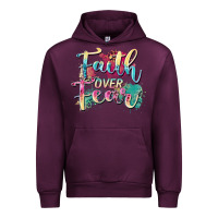 Mauve Wine faith over fear Urban Hoodie - Zillion Design Studio