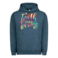 Pigment Midnight Navy faith over fear Urban Hoodie - Zillion Design Studio