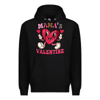 Black mamas valentine with cute heart Premium Hoodie - texasbilliewilder