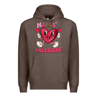 Coffee mamas valentine with cute heart Premium Hoodie - texasbilliewilder