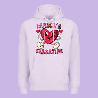 Mamas Valentine With Cute Heart Premium Hoodie Designed By Texasbilliewilder