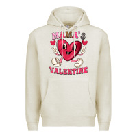 Oatmeal Heather mamas valentine with cute heart Premium Hoodie - texasbilliewilder