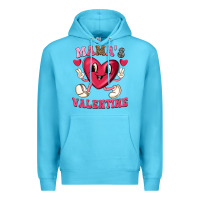 Ocean Blue mamas valentine with cute heart Premium Hoodie - texasbilliewilder