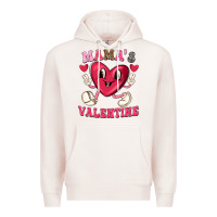 Pale Pink mamas valentine with cute heart Premium Hoodie - texasbilliewilder