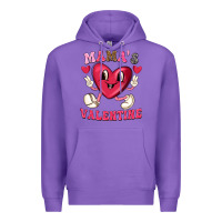 Purple mamas valentine with cute heart Premium Hoodie - texasbilliewilder