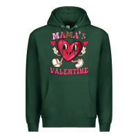 Sports Green mamas valentine with cute heart Premium Hoodie - texasbilliewilder