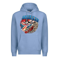 Colony Blue American babe Premium Hoodie - Zillion Design Studio