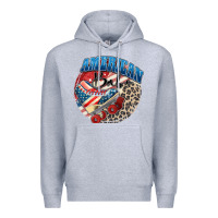 Heather Grey American babe Premium Hoodie - Zillion Design Studio