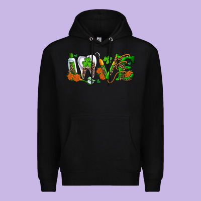Dental Love St. Patricks Day Premium Hoodie Designed By Ranaportraitstore