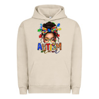 Pigment French Oak autism mom afro messy bun (1) Urban Hoodie - texasbilliewilder