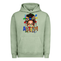 Pigment Oil Green autism mom afro messy bun (1) Urban Hoodie - texasbilliewilder